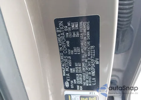 2015 Kia Soul + from USA, damaged, VIN KNDJP3A51F7122278